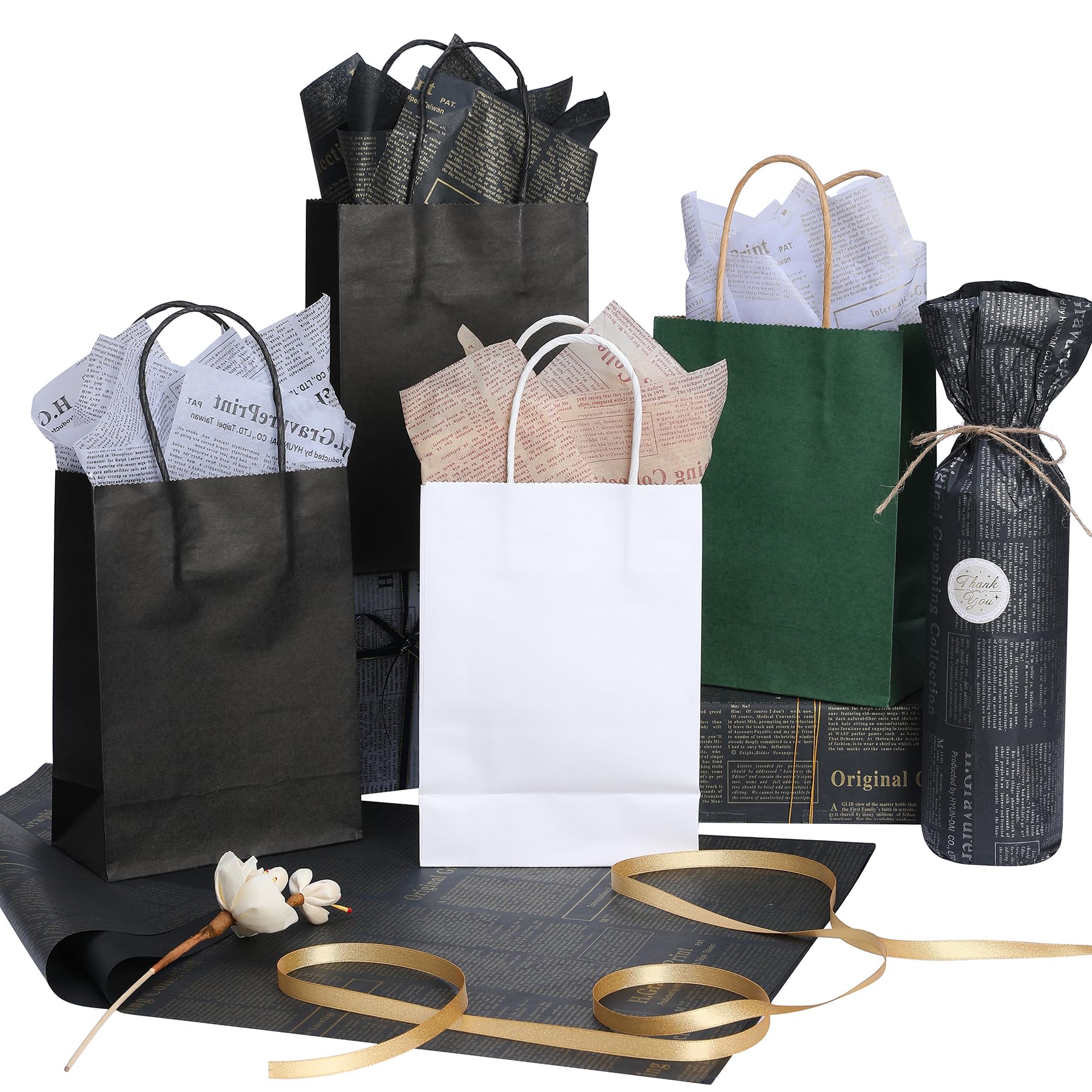 alu　hood news paper bag Medium (Cub) - Newsprint Paper Shopping Bags - Case of 100